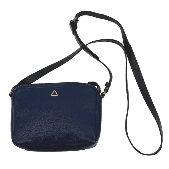 Kelsi Dagger Grasslands Little Crossbody Double Buckle Bag Navy & Brown Purse - Picture 2 of 6